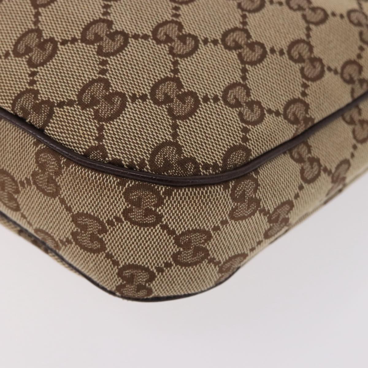 GUCCI GG Canvas Sherry Line Hand Bag Beige Silver 145811 Auth 190086V