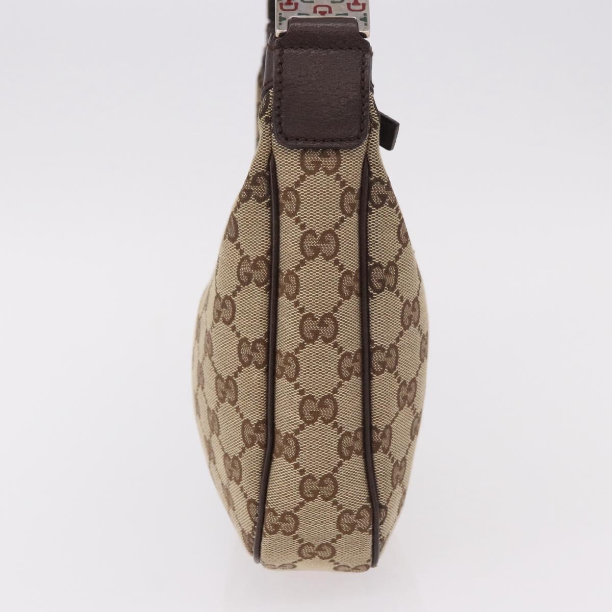 GUCCI GG Canvas Sherry Line Hand Bag Beige Silver 145811 Auth 190086V