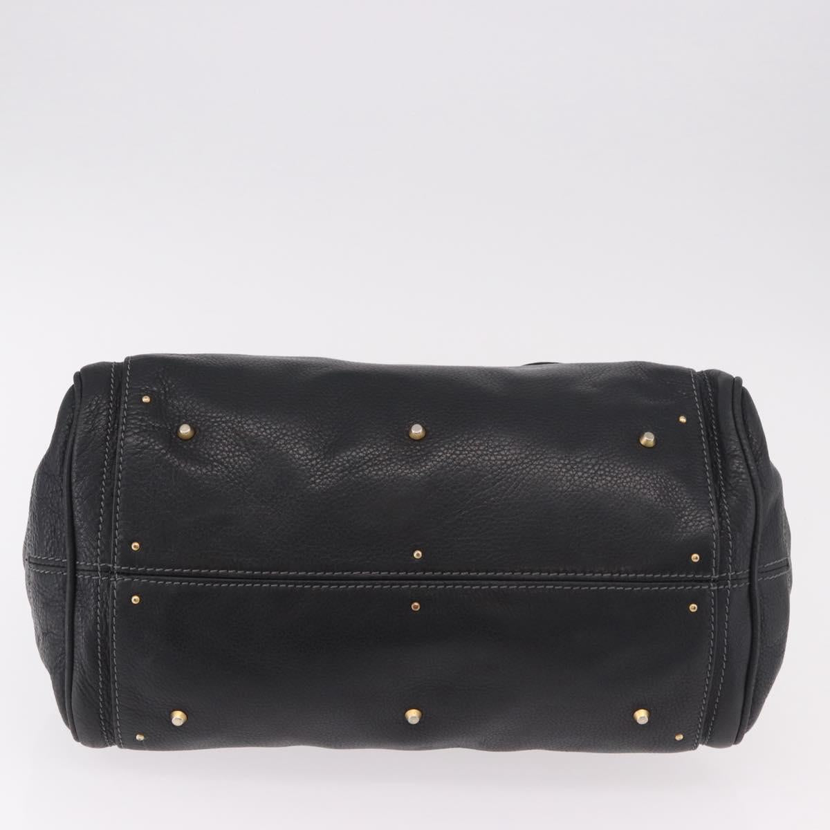 Chloe Paddington Hand Bag Leather Black Gold Silver Auth 190091A