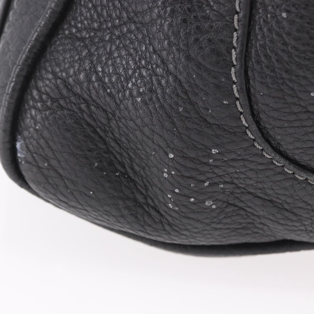 Chloe Paddington Hand Bag Leather Black Gold Silver Auth 190091A