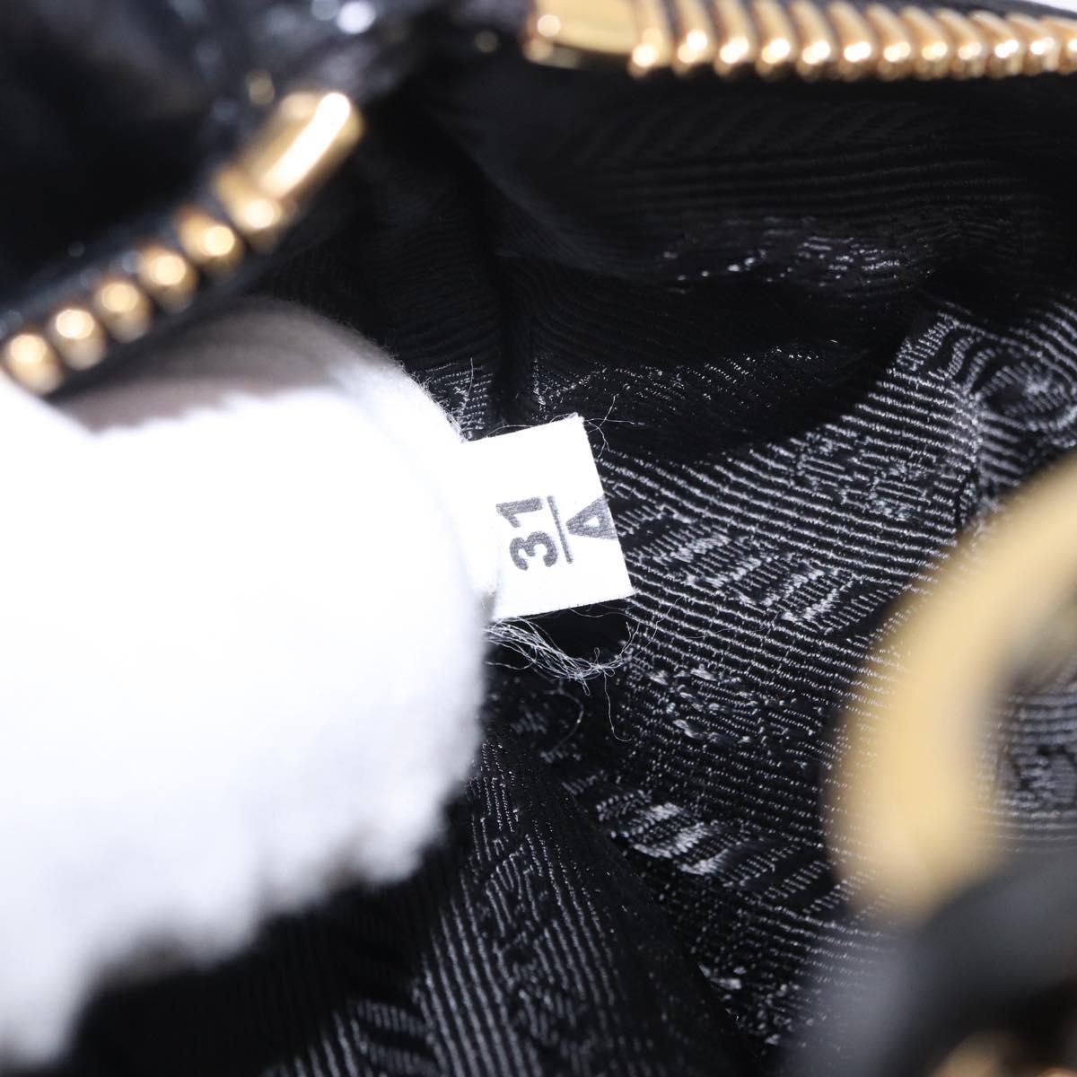 PRADA Hand Bag Leather Black Gold 1BC201 Auth 190093SAM