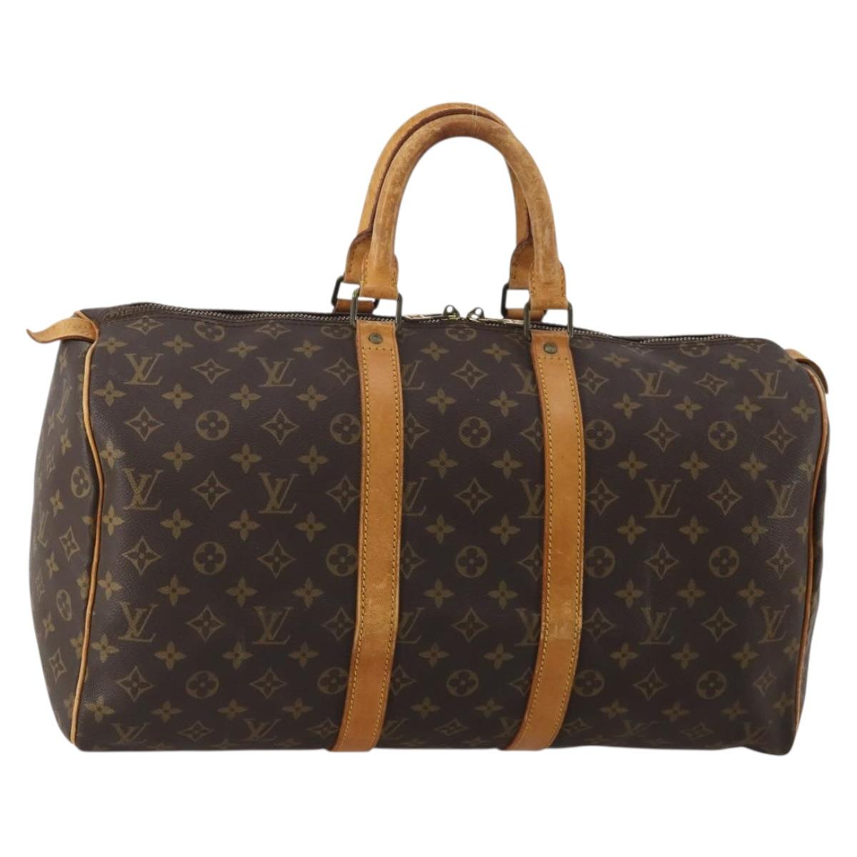 LOUIS VUITTON Monogram Keepall 45 Boston Bag M41428 LV Auth 190104