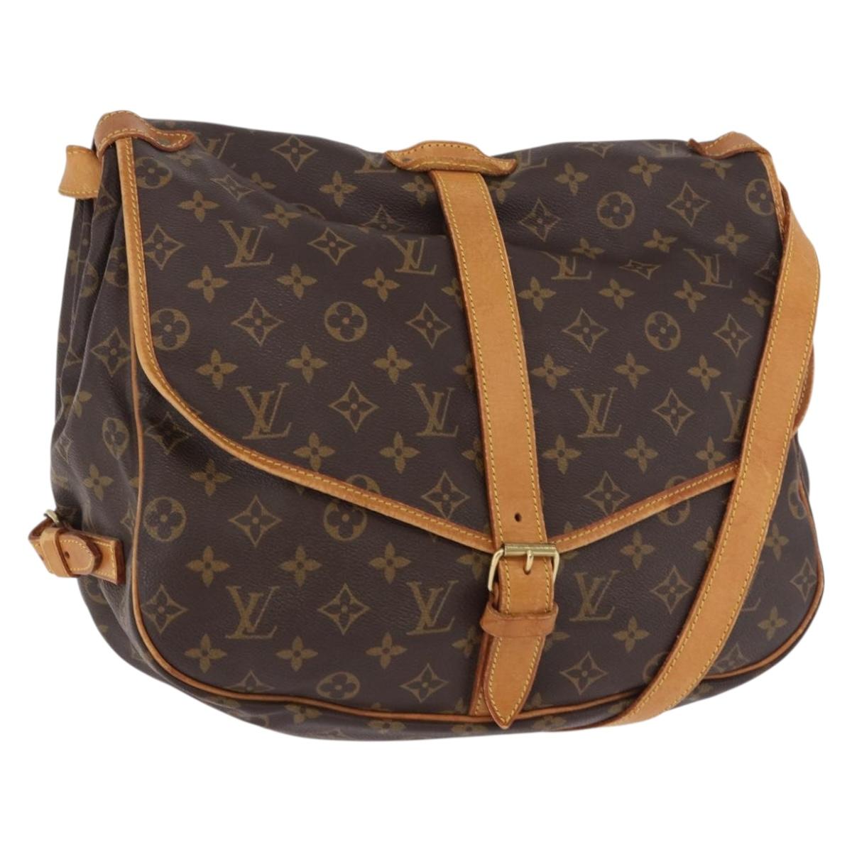 LOUIS VUITTON Monogram Saumur 35 Shoulder Bag M42254 LV Auth 190105A