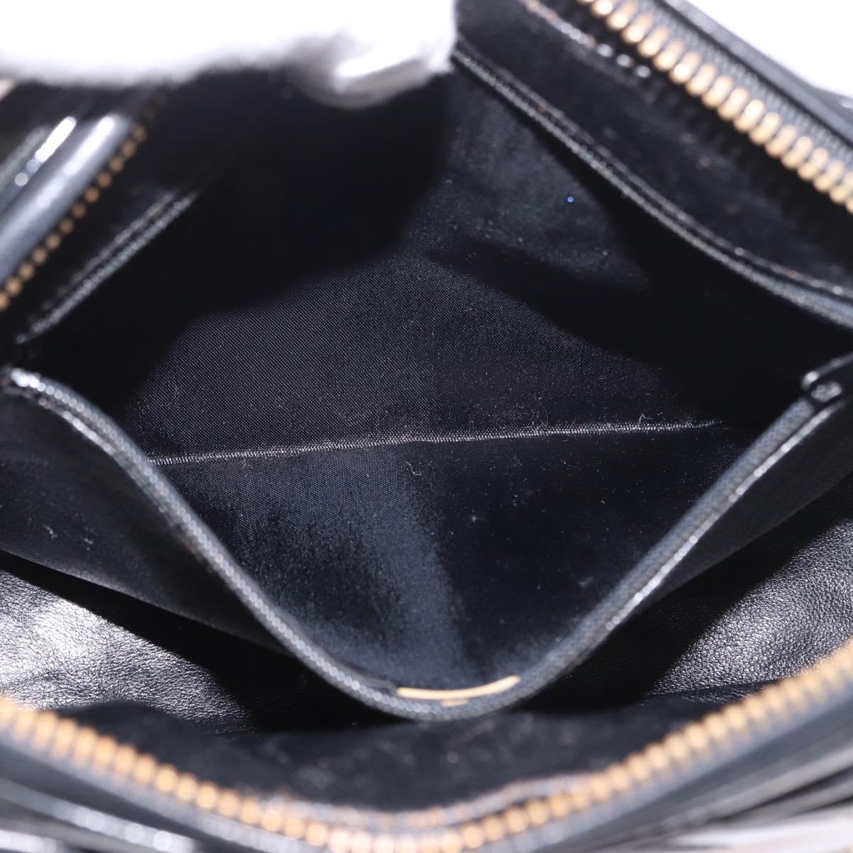 CHANEL Matelasse Chain Shoulder Bag Patent leather Black Gold CC Auth 190111A