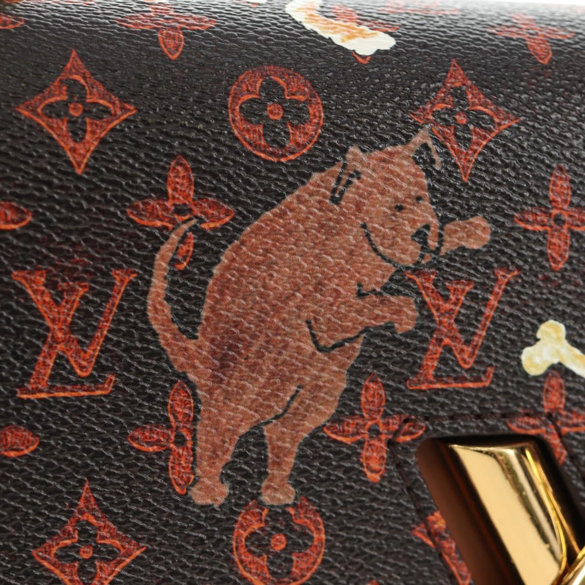LOUIS VUITTON Catgram Sac Twist MM Shoulder Bag Marron M44408 LV Auth 190114SAM
