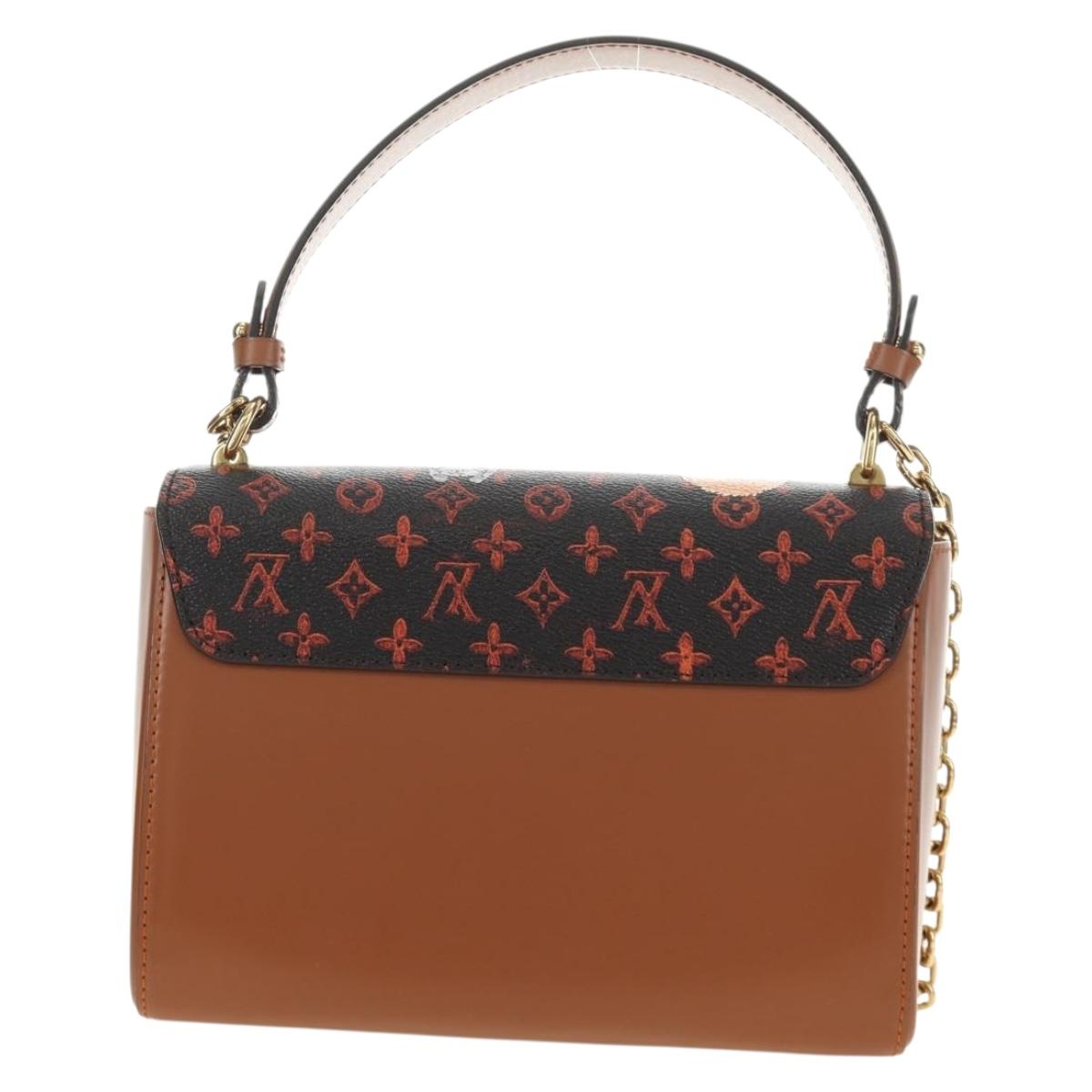 LOUIS VUITTON Catgram Sac Twist MM Shoulder Bag Marron M44408 LV Auth 190114SAM