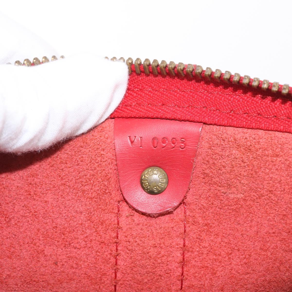 LOUIS VUITTON Epi Keepall 50 Boston Bag Red M42967 LV Auth 190116A