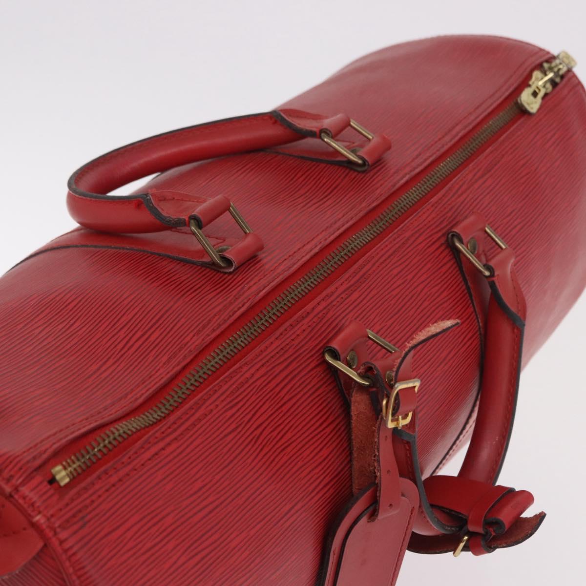 LOUIS VUITTON Epi Keepall 50 Boston Bag Red M42967 LV Auth 190116A