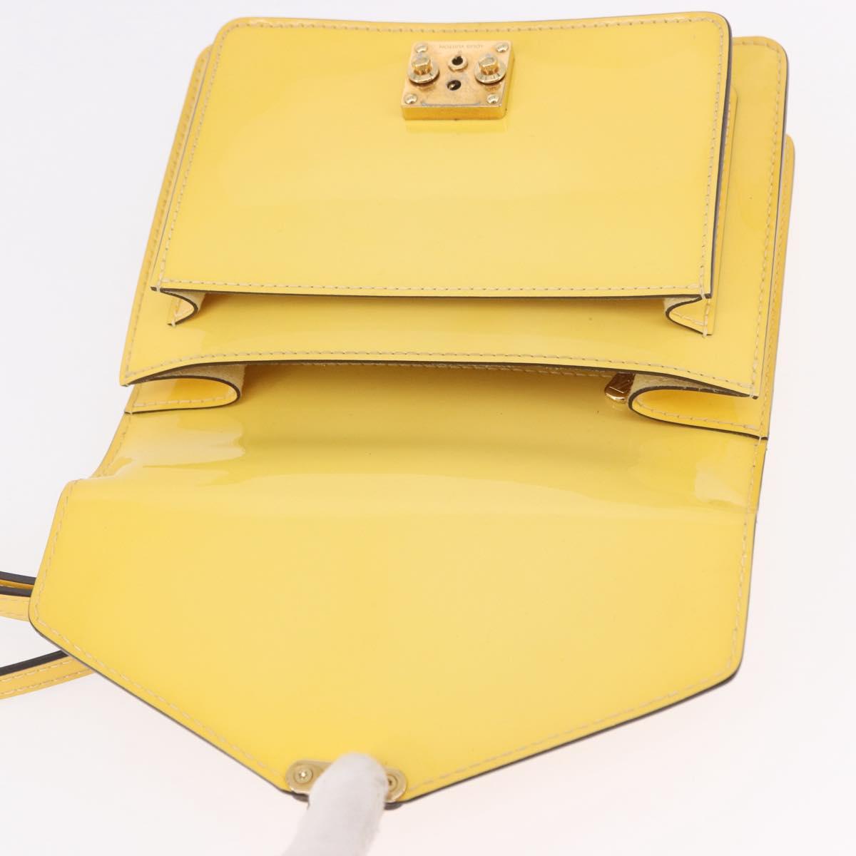 LOUIS VUITTON Monogram Vernis Monceau BB Hand Bag 2way Yellow LV Auth 190117A