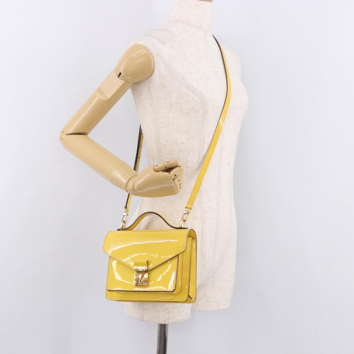 LOUIS VUITTON Monogram Vernis Monceau BB Hand Bag 2way Yellow LV Auth 190117A