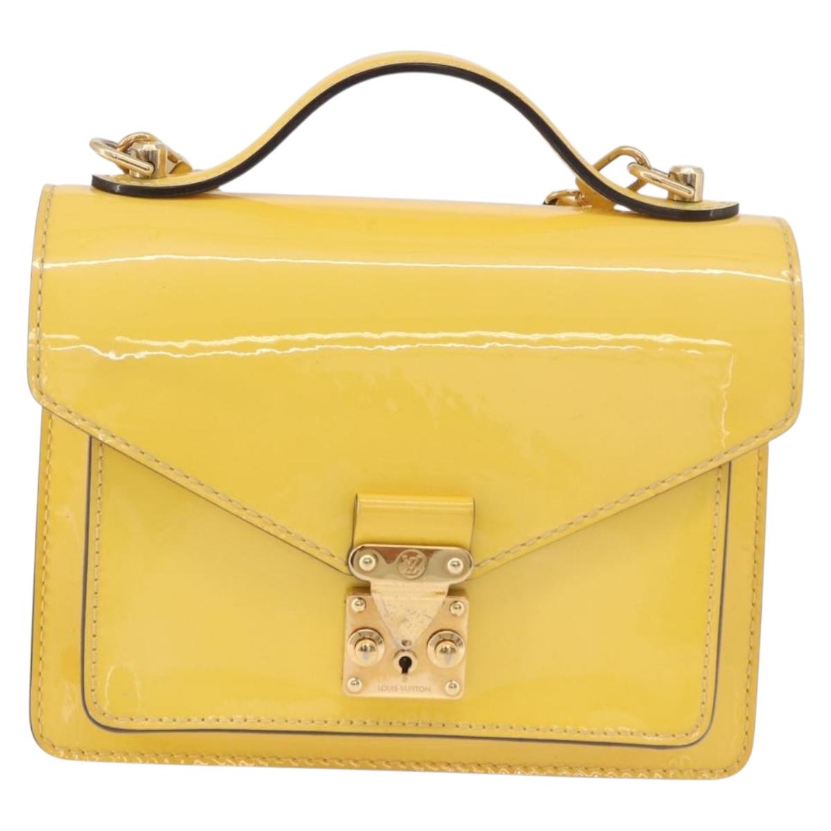 LOUIS VUITTON Monogram Vernis Monceau BB Hand Bag 2way Yellow LV Auth 190117A