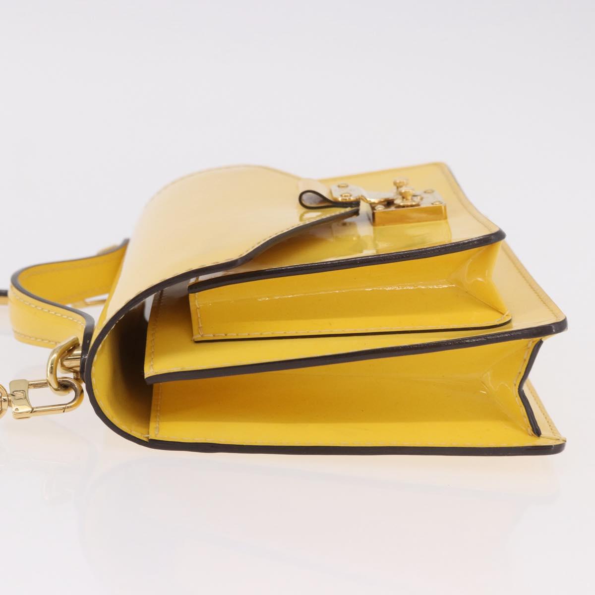 LOUIS VUITTON Monogram Vernis Monceau BB Hand Bag 2way Yellow LV Auth 190117A