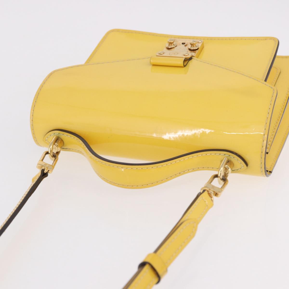 LOUIS VUITTON Monogram Vernis Monceau BB Hand Bag 2way Yellow LV Auth 190117A