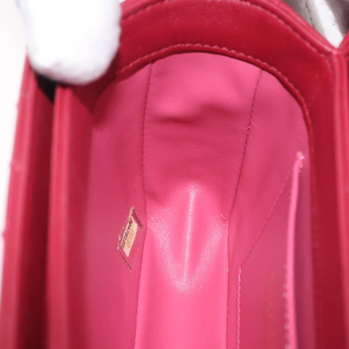 CHANEL Matelasse Chain Shoulder Bag Lamb Skin Red Gold CC Auth 190119SAM