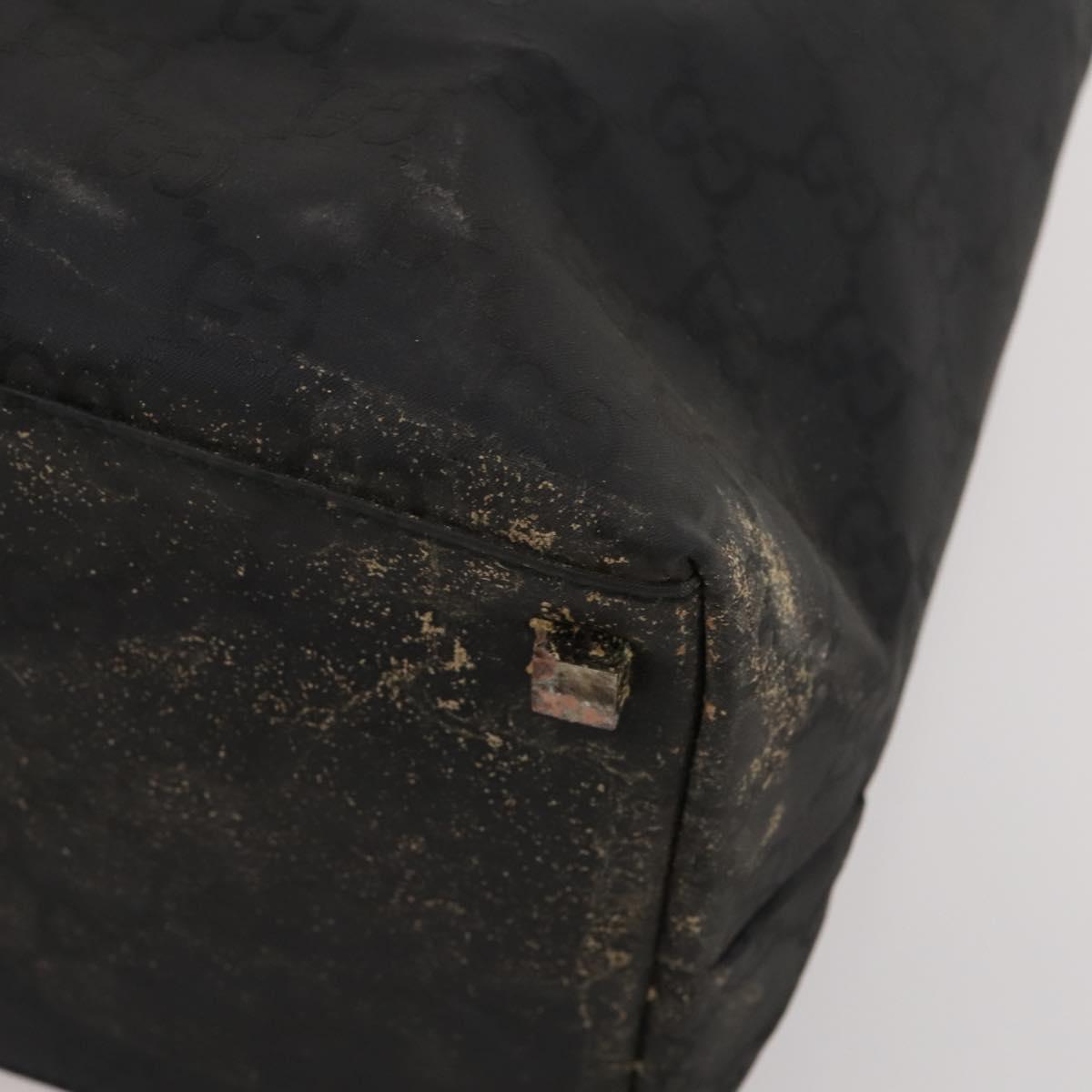 GUCCI GG Canvas Shoulder Bag Nylon Black Silver 012 0384 8 Auth 190125