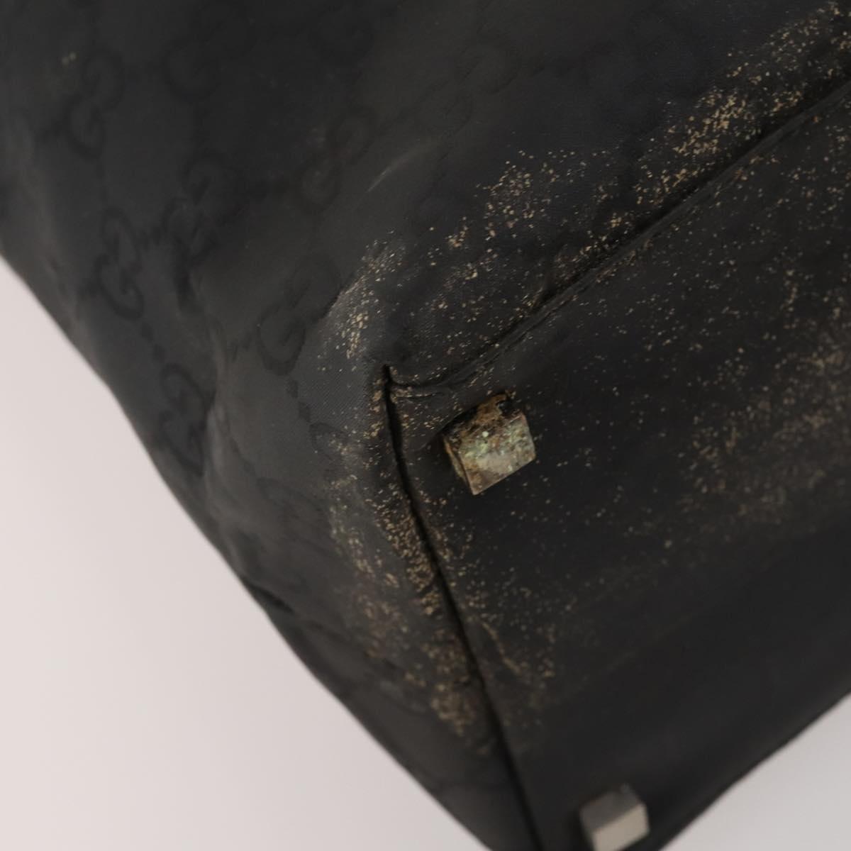 GUCCI GG Canvas Shoulder Bag Nylon Black Silver 012 0384 8 Auth 190125