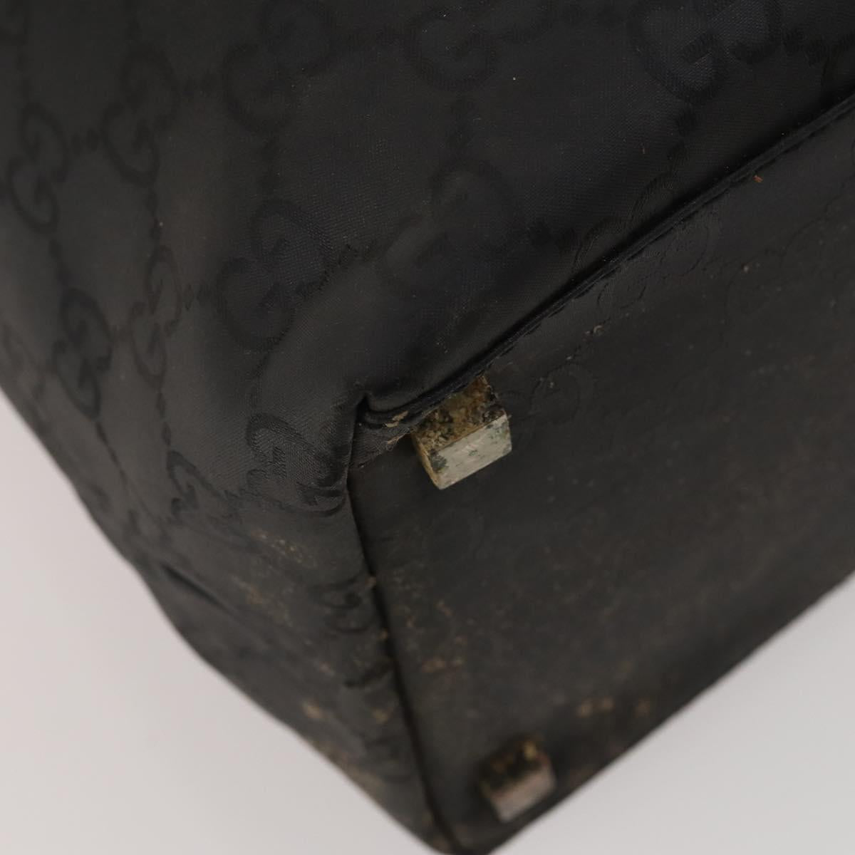 GUCCI GG Canvas Shoulder Bag Nylon Black Silver 012 0384 8 Auth 190125