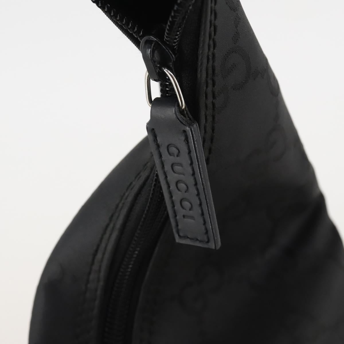 GUCCI GG Canvas Shoulder Bag Nylon Black Silver 012 0384 8 Auth 190125