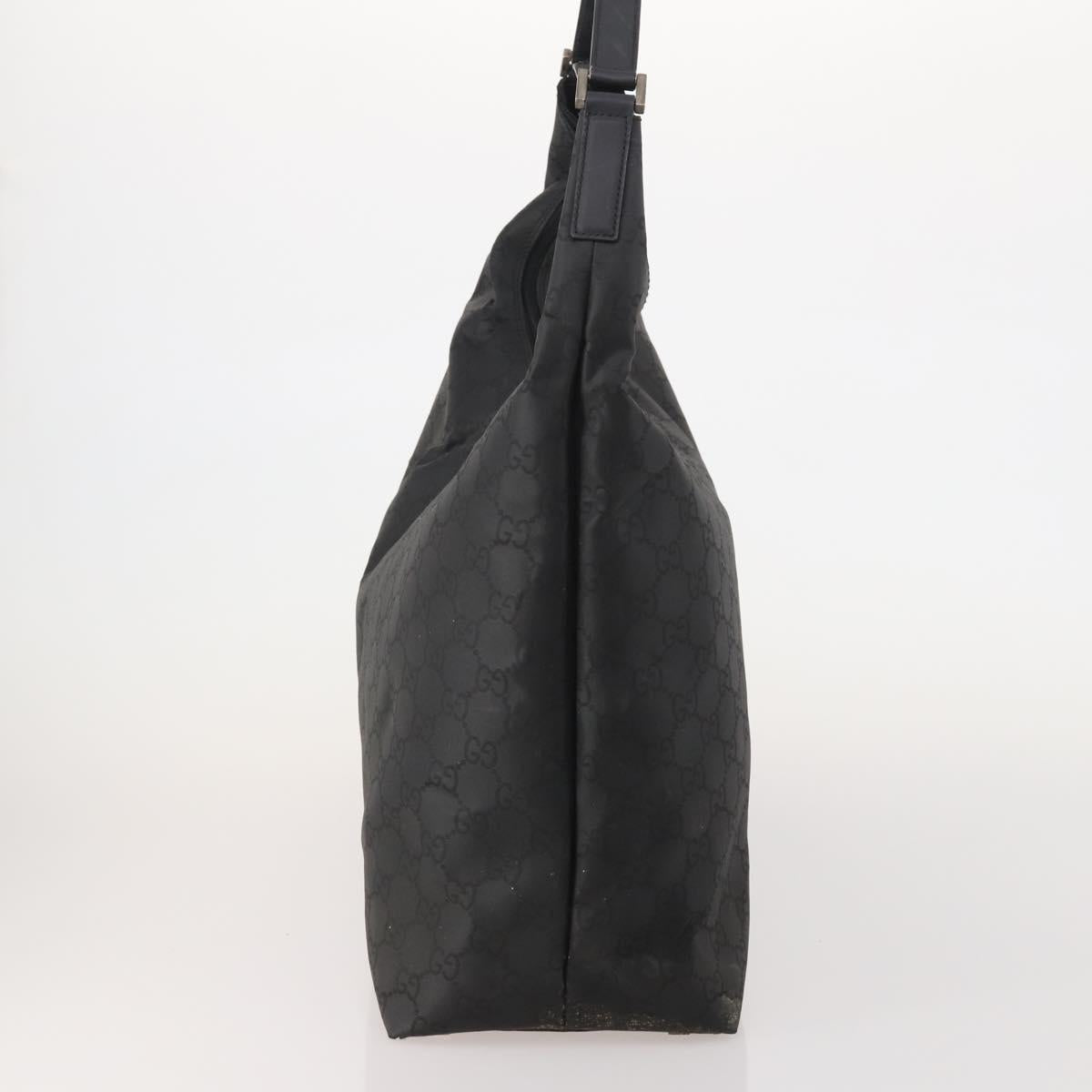 GUCCI GG Canvas Shoulder Bag Nylon Black Silver 012 0384 8 Auth 190125