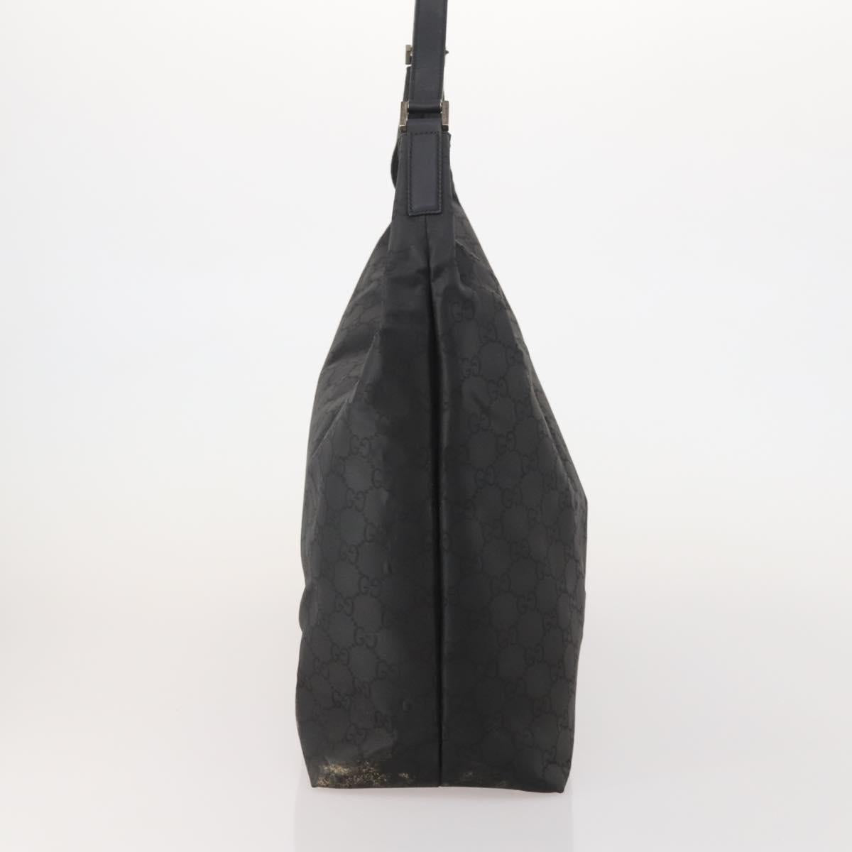 GUCCI GG Canvas Shoulder Bag Nylon Black Silver 012 0384 8 Auth 190125