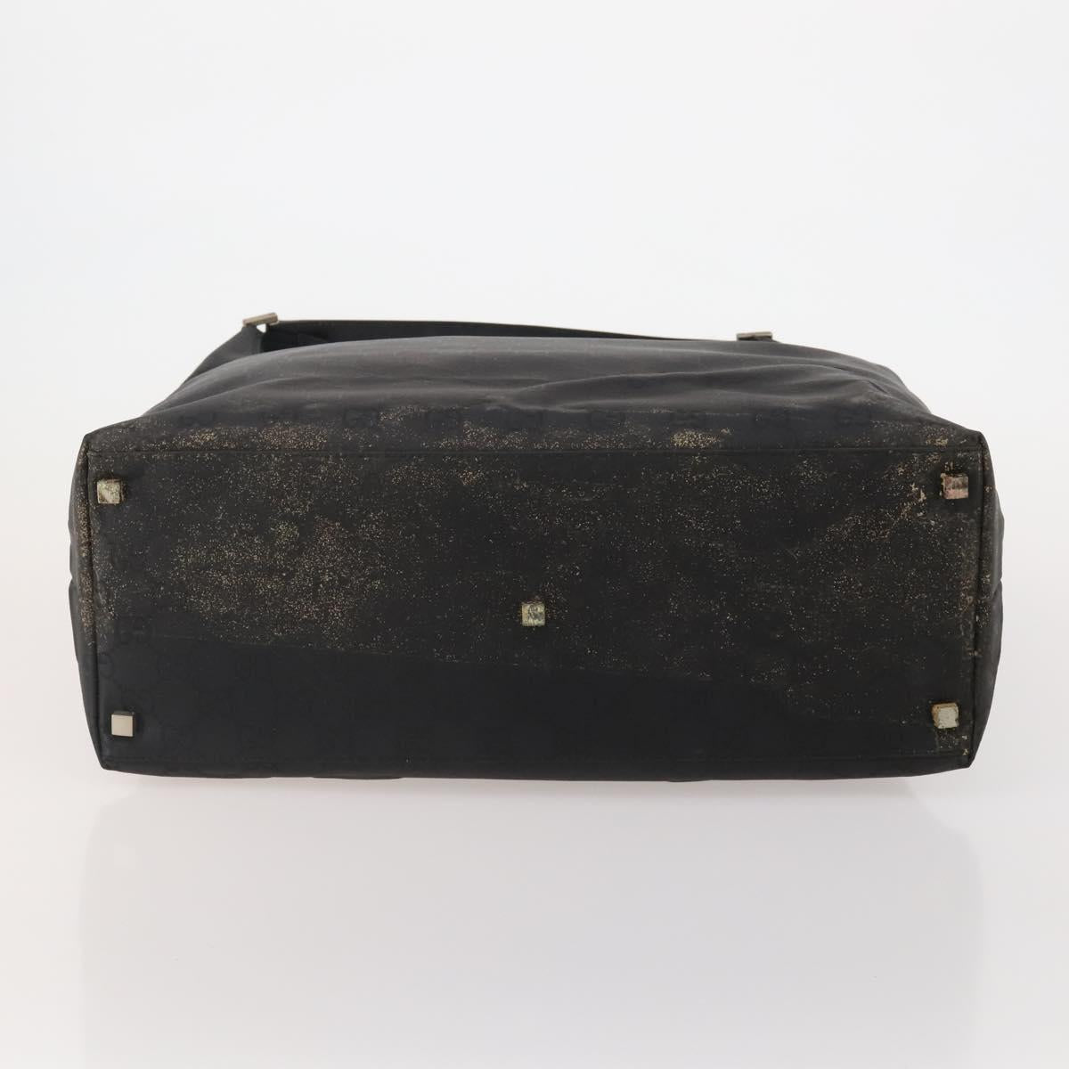 GUCCI GG Canvas Shoulder Bag Nylon Black Silver 012 0384 8 Auth 190125