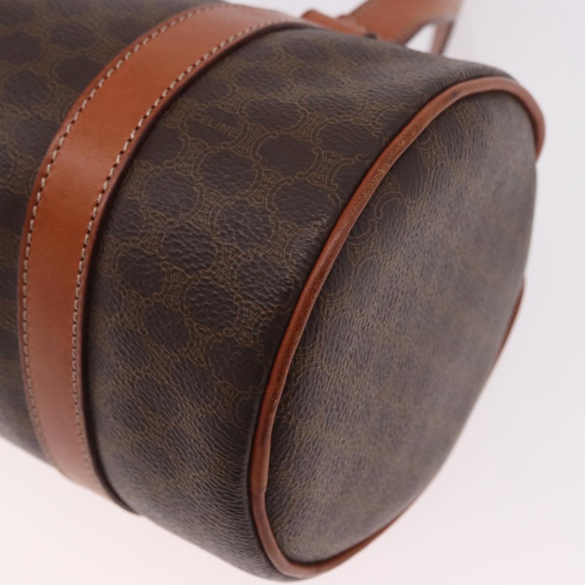 CELINE Macadam Canvas Hand Bag PVC Leather Brown Gold Auth 190132A