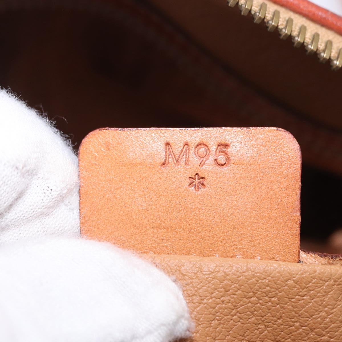 CELINE Macadam Canvas Hand Bag PVC Leather Brown Gold Auth 190132A