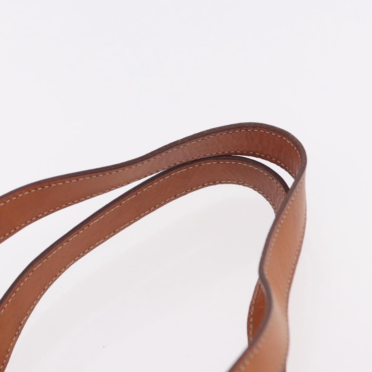 CELINE Macadam Canvas Hand Bag PVC Leather Brown Gold Auth 190132A