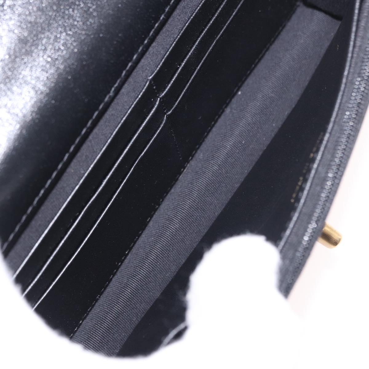 CHANEL Matelasse Chain Shoulder Bag Lamb Skin Black Gold CC Auth 190135SAM