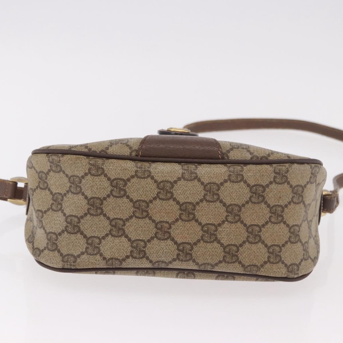 GUCCI GG Supreme Web Sherry Line Bag PVC Beige Gold 89 02 032 Auth 190150