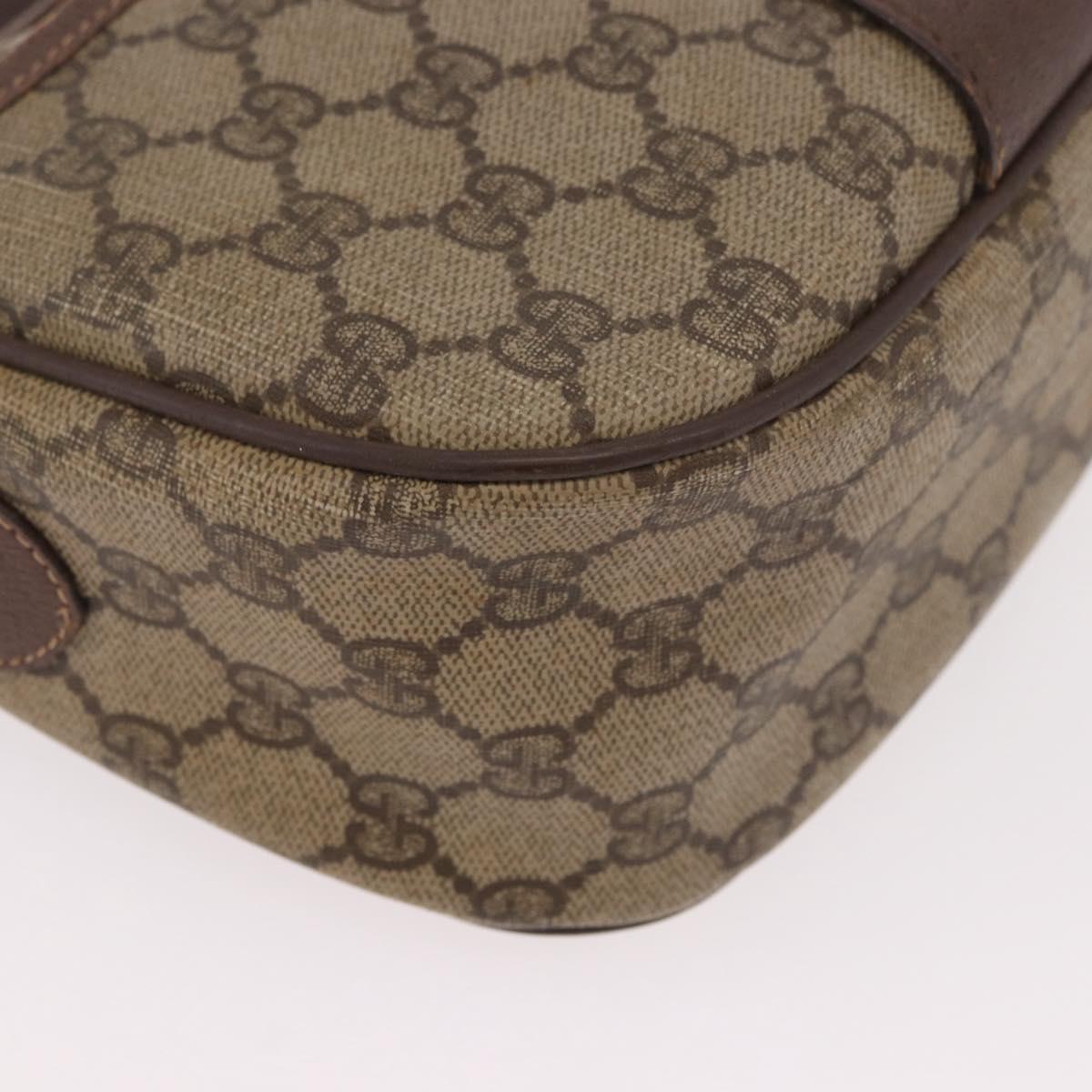 GUCCI GG Supreme Web Sherry Line Bag PVC Beige Gold 89 02 032 Auth 190150