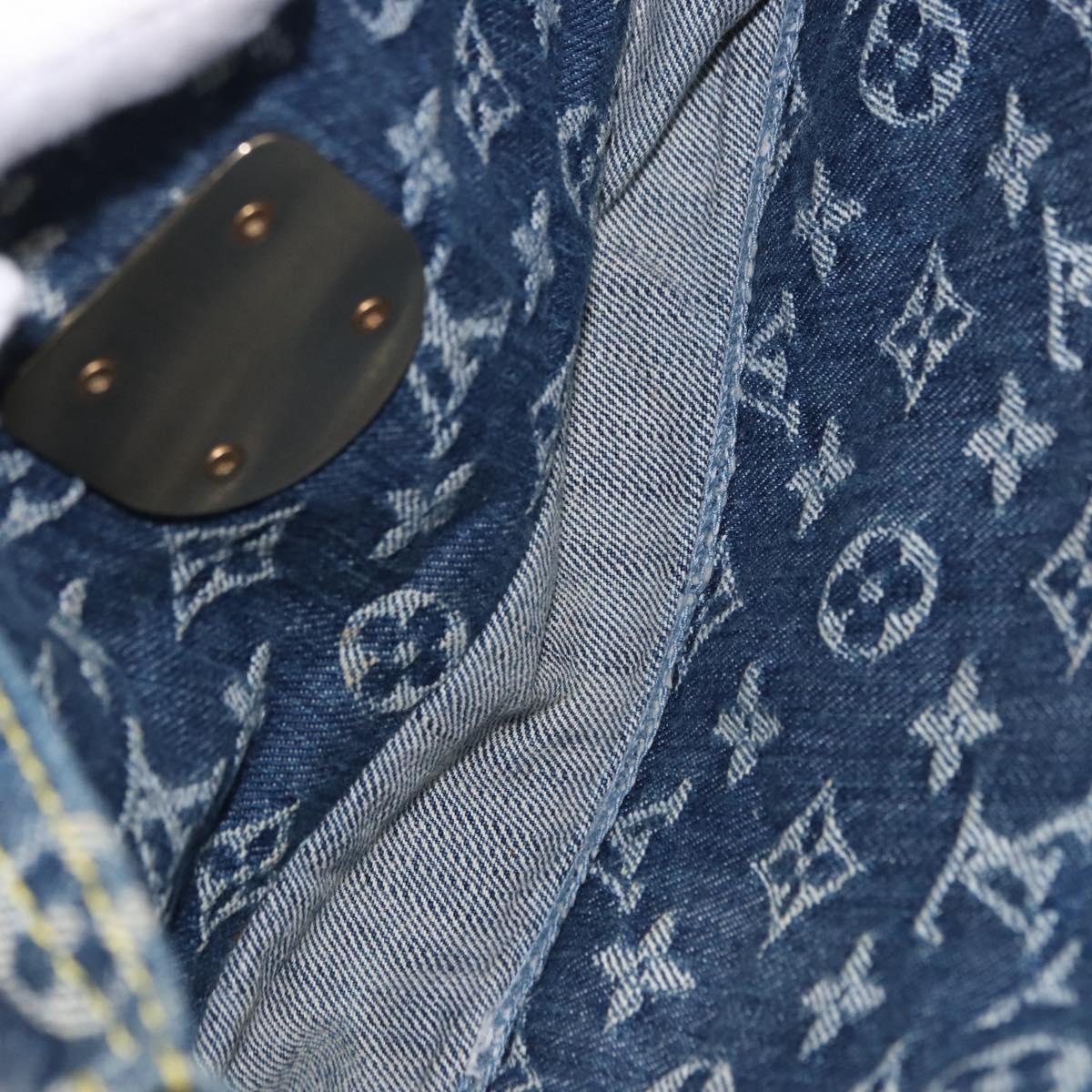 LOUIS VUITTON Monogram Denim Flat Shopper Tote Bag Blue M95018 LV Auth 190156SAV