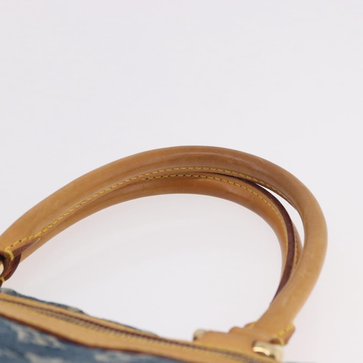 LOUIS VUITTON Monogram Denim Flat Shopper Tote Bag Blue M95018 LV Auth 190156SAV