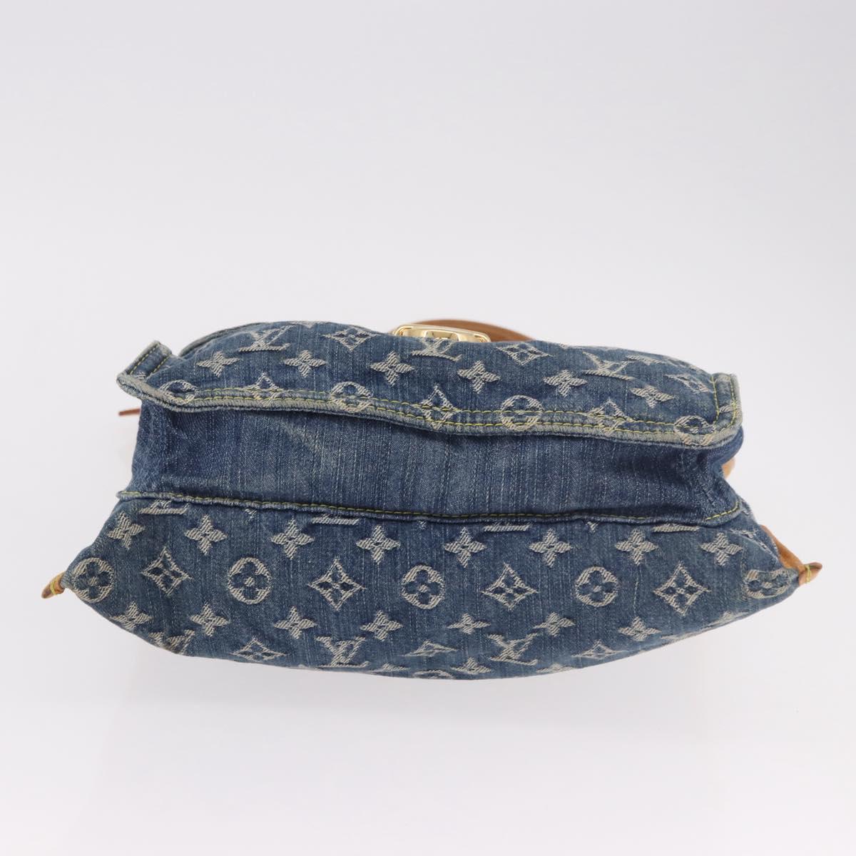 LOUIS VUITTON Monogram Denim Flat Shopper Tote Bag Blue M95018 LV Auth 190156SAV