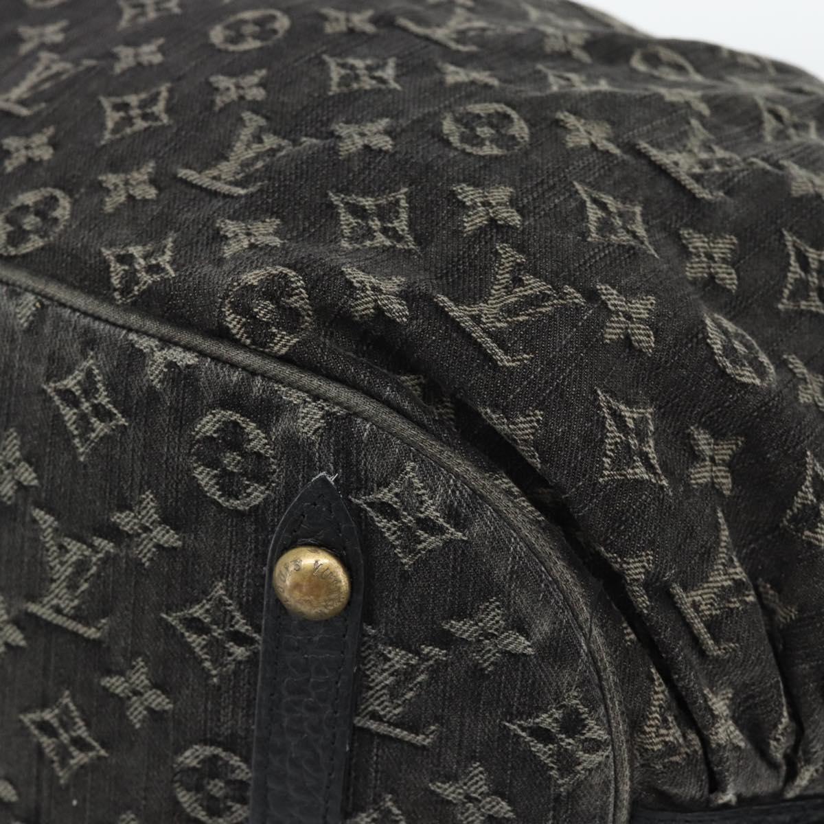 LOUIS VUITTON Monogram Denim XL Hand Bag Black M95510 LV Auth 190157SAV