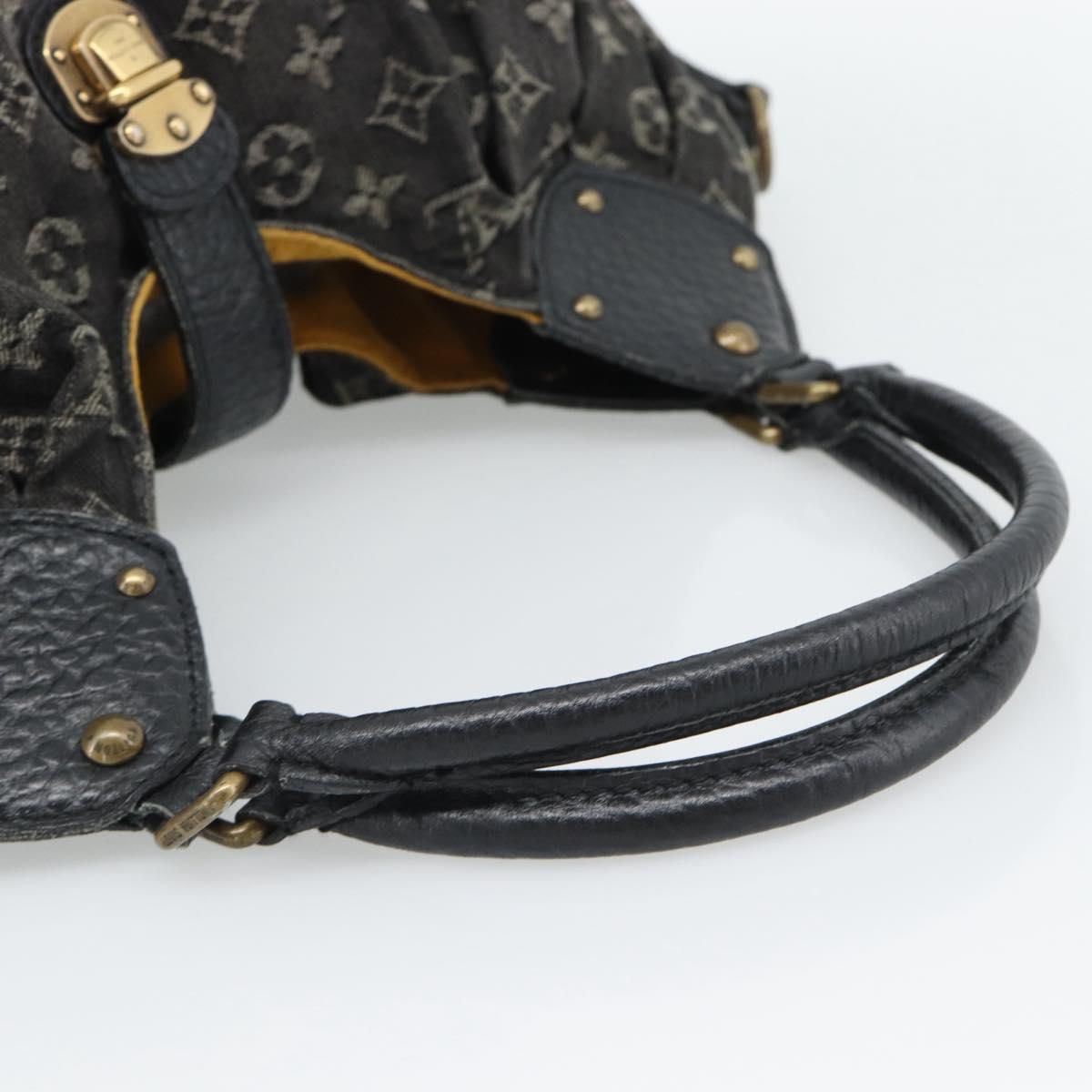 LOUIS VUITTON Monogram Denim XL Hand Bag Black M95510 LV Auth 190157SAV