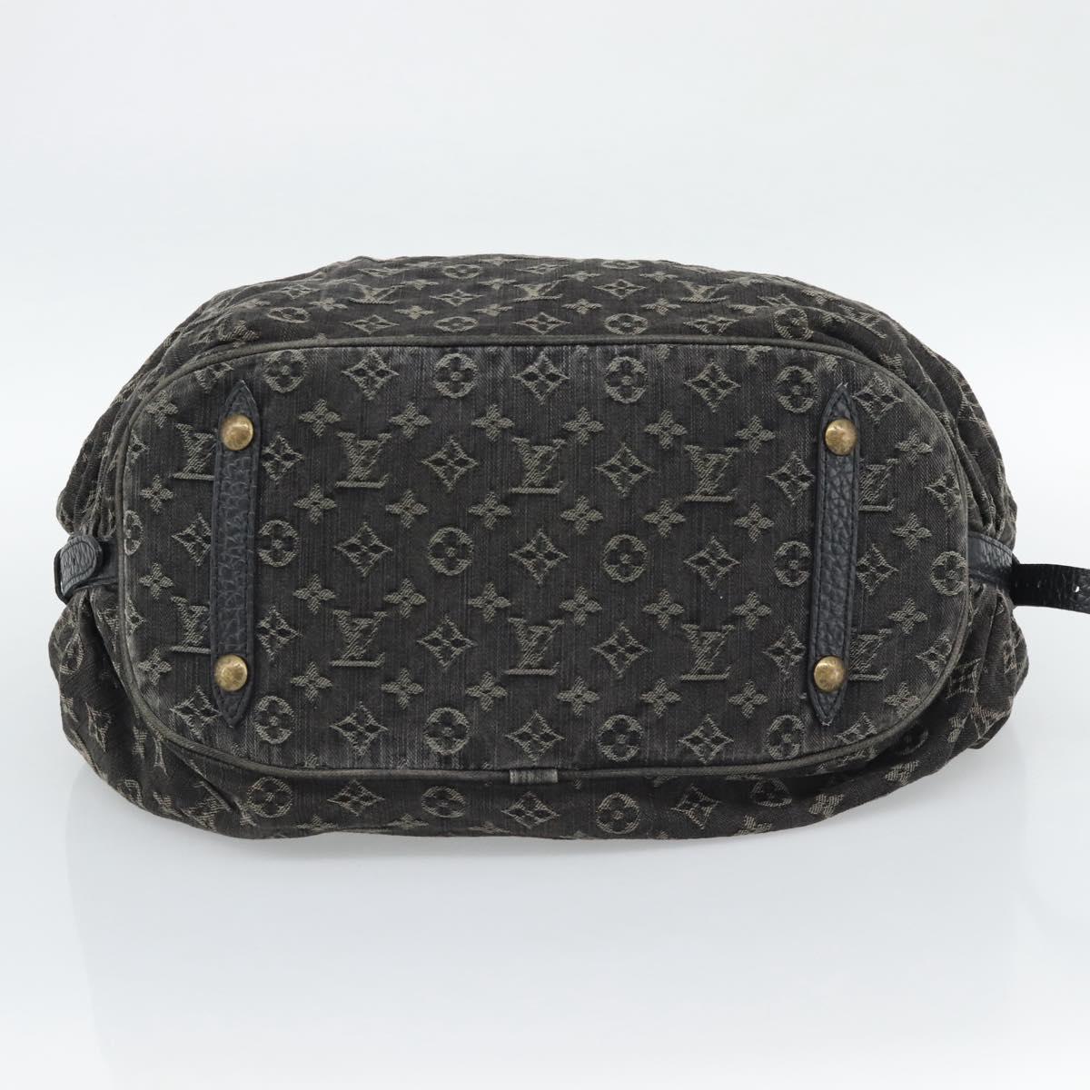 LOUIS VUITTON Monogram Denim XL Hand Bag Black M95510 LV Auth 190157SAV