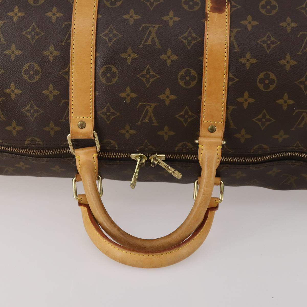 LOUIS VUITTON Monogram Keepall Bandouliere 55 Boston Bag M41414 LV Auth 190165