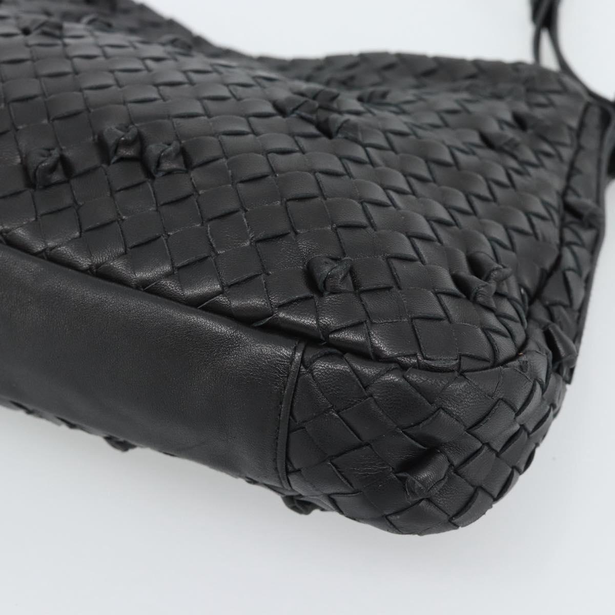 BOTTEGA VENETA INTRECCIATO Shoulder Bag Leather Black 133507 Auth 190181SAV