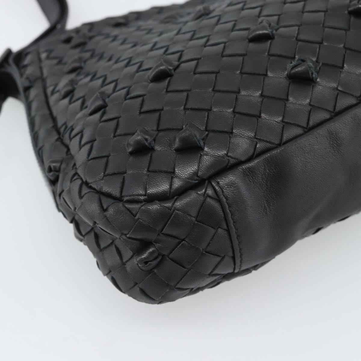 BOTTEGA VENETA INTRECCIATO Shoulder Bag Leather Black 133507 Auth 190181SAV