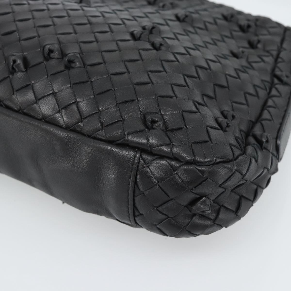 BOTTEGA VENETA INTRECCIATO Shoulder Bag Leather Black 133507 Auth 190181SAV