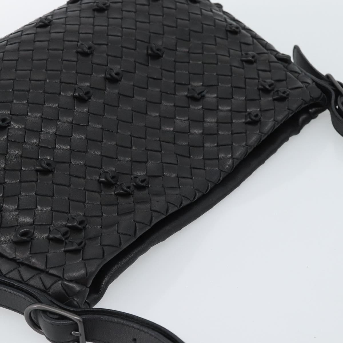 BOTTEGA VENETA INTRECCIATO Shoulder Bag Leather Black 133507 Auth 190181SAV