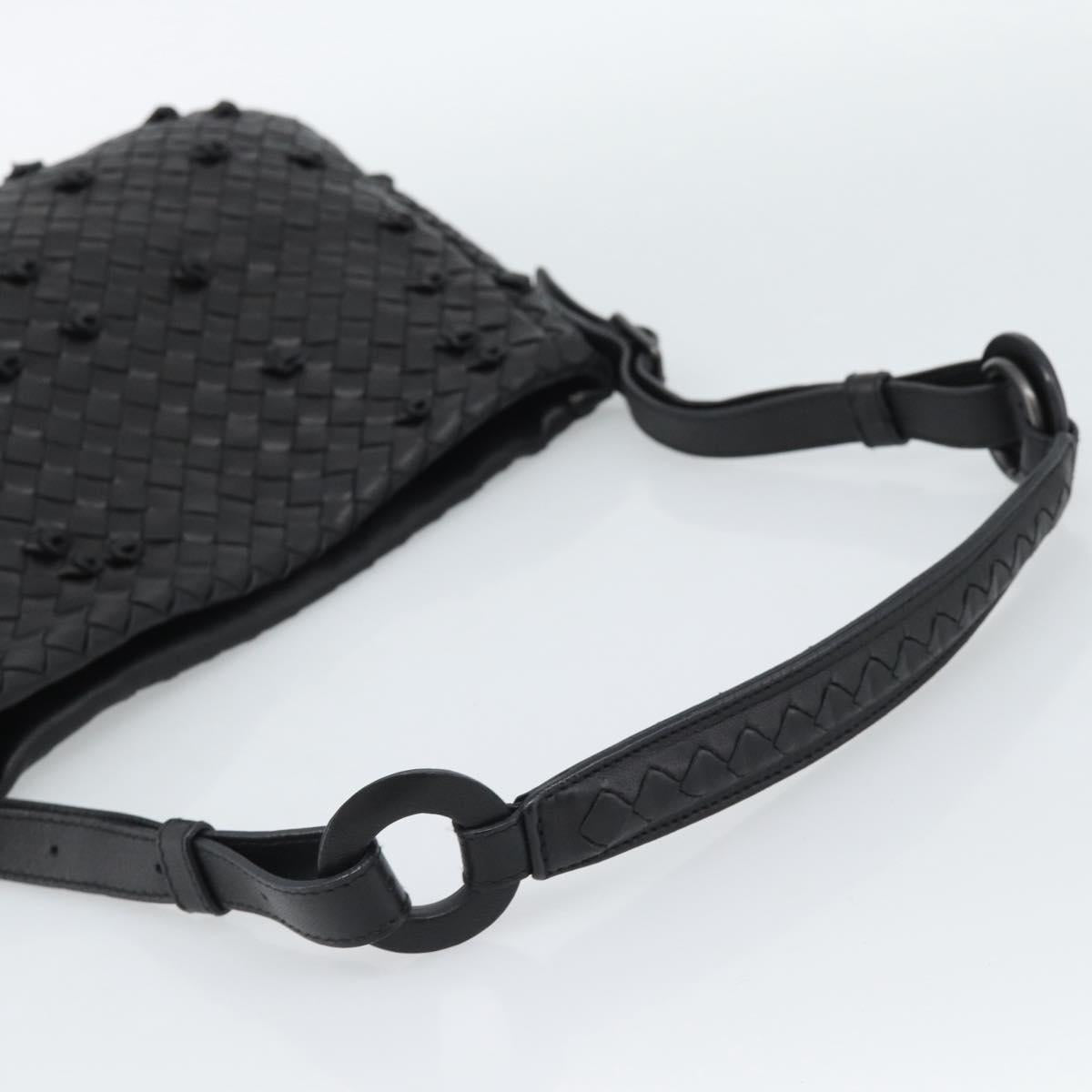 BOTTEGA VENETA INTRECCIATO Shoulder Bag Leather Black 133507 Auth 190181SAV