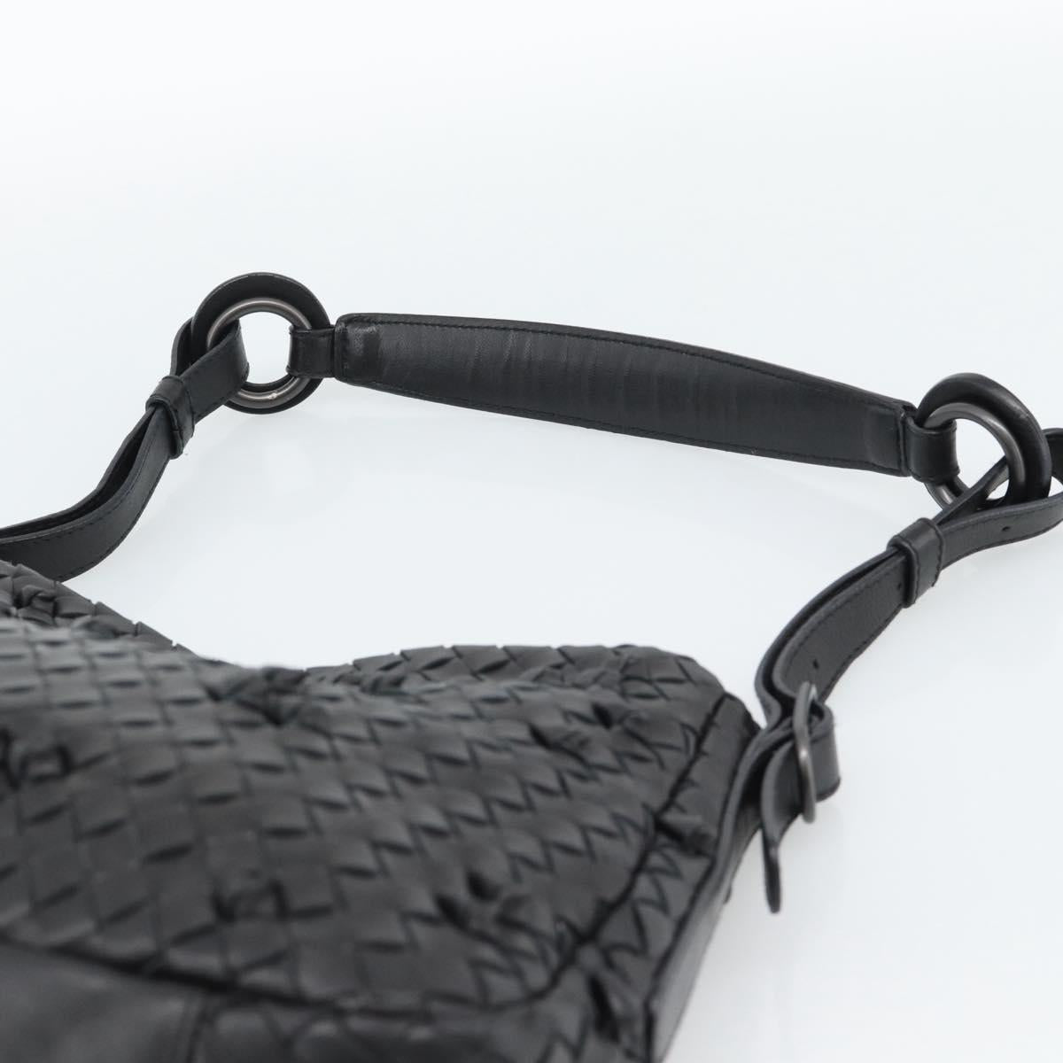 BOTTEGA VENETA INTRECCIATO Shoulder Bag Leather Black 133507 Auth 190181SAV
