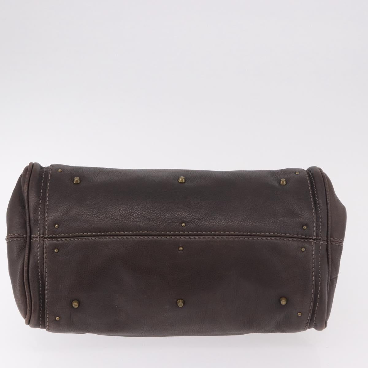 Chloe Paddington Hand Bag Leather Brown Gold Silver Auth 190182SAV
