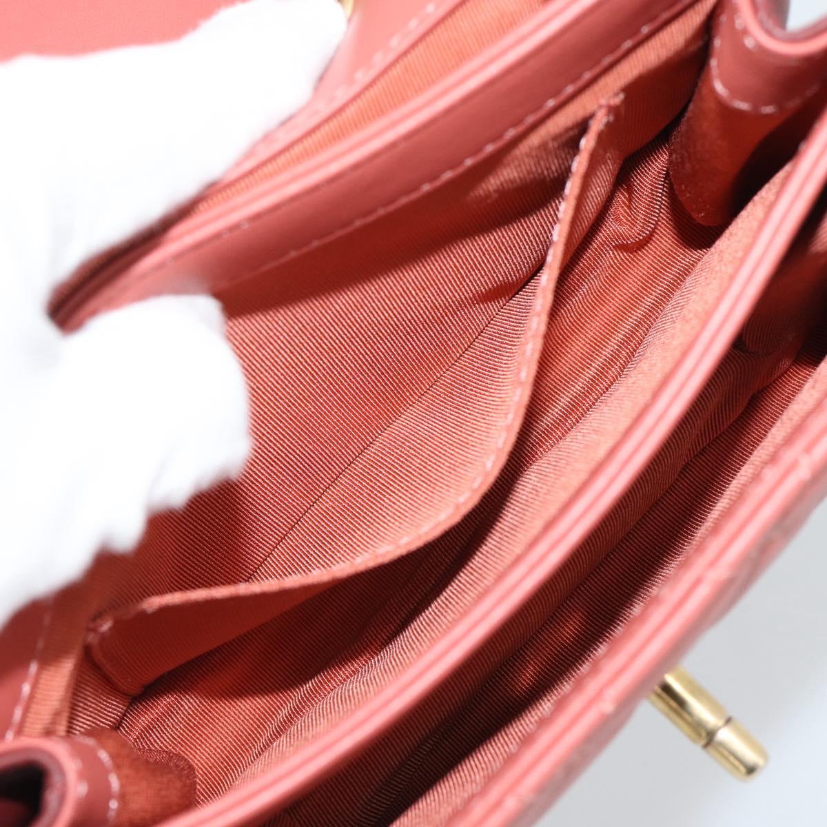 CHANEL Matelasse Chain Shoulder Bag Lamb Skin Pink Gold CC Auth 190185SAM