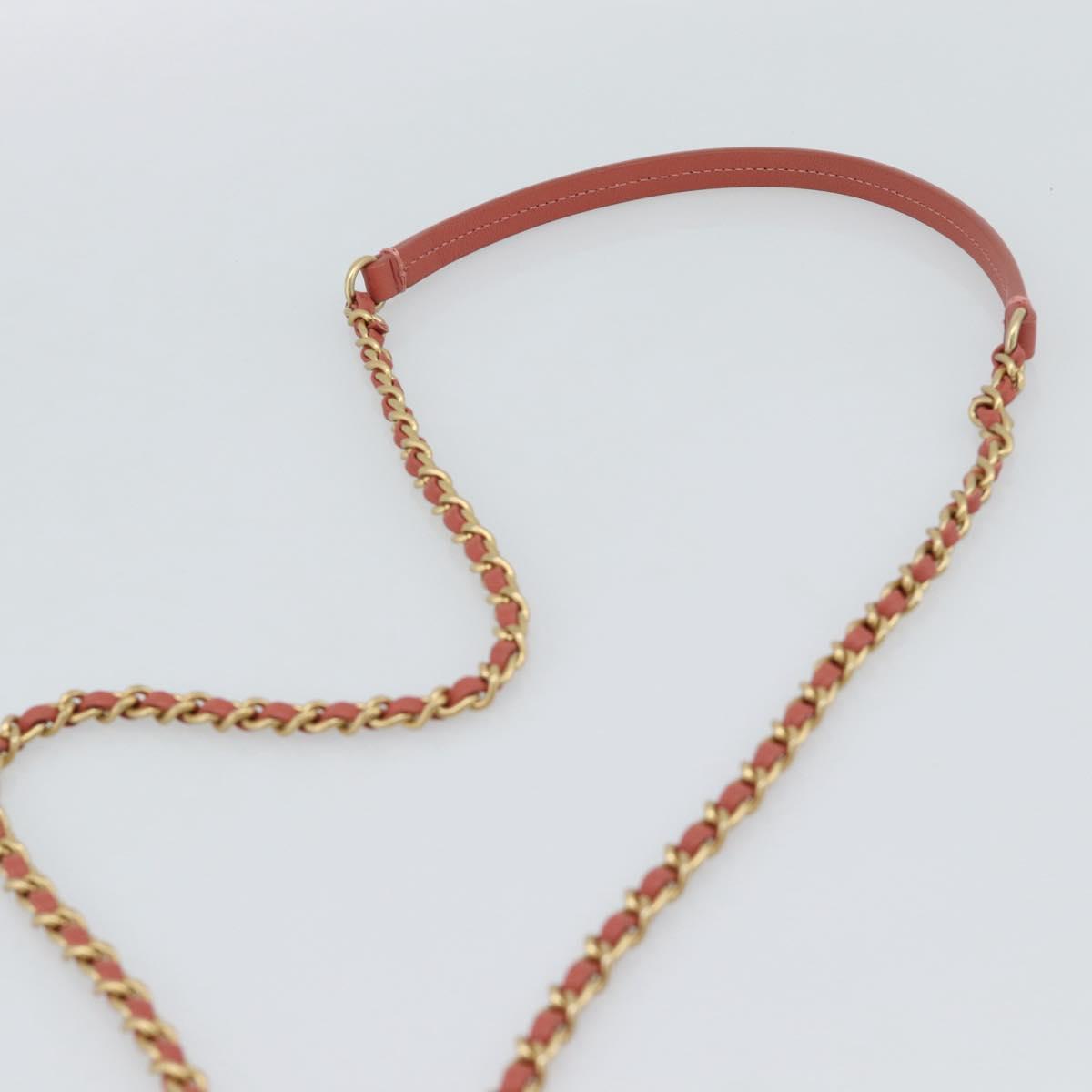 CHANEL Matelasse Chain Shoulder Bag Lamb Skin Pink Gold CC Auth 190185SAM