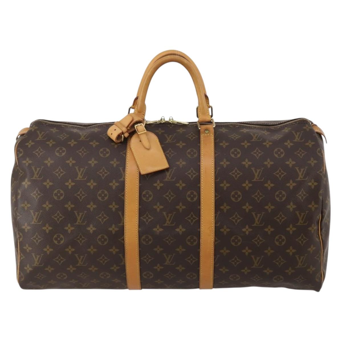 LOUIS VUITTON Monogram Keepall 55 Boston Bag M41424 LV Auth 190189