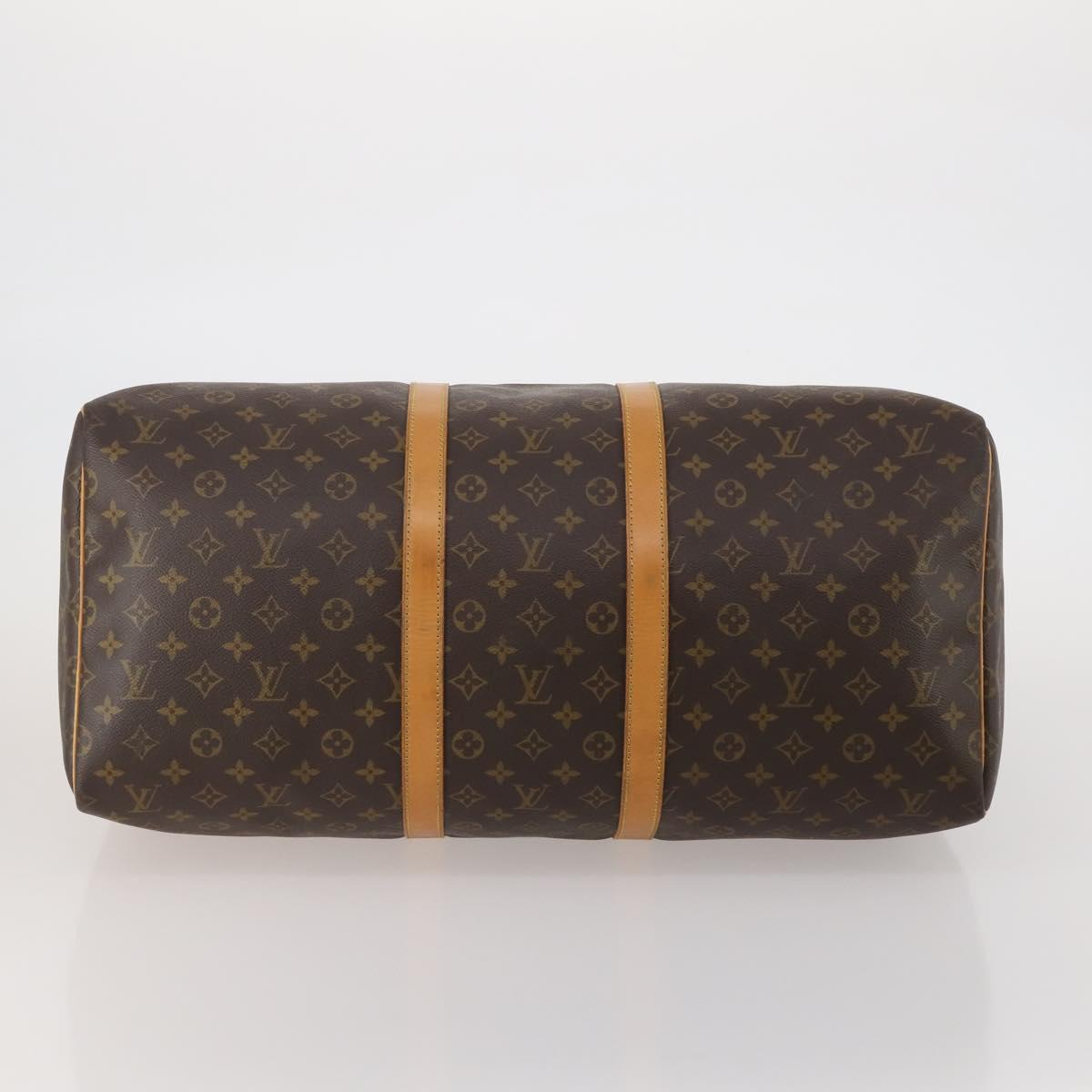 LOUIS VUITTON Monogram Keepall 55 Boston Bag M41424 LV Auth 190189