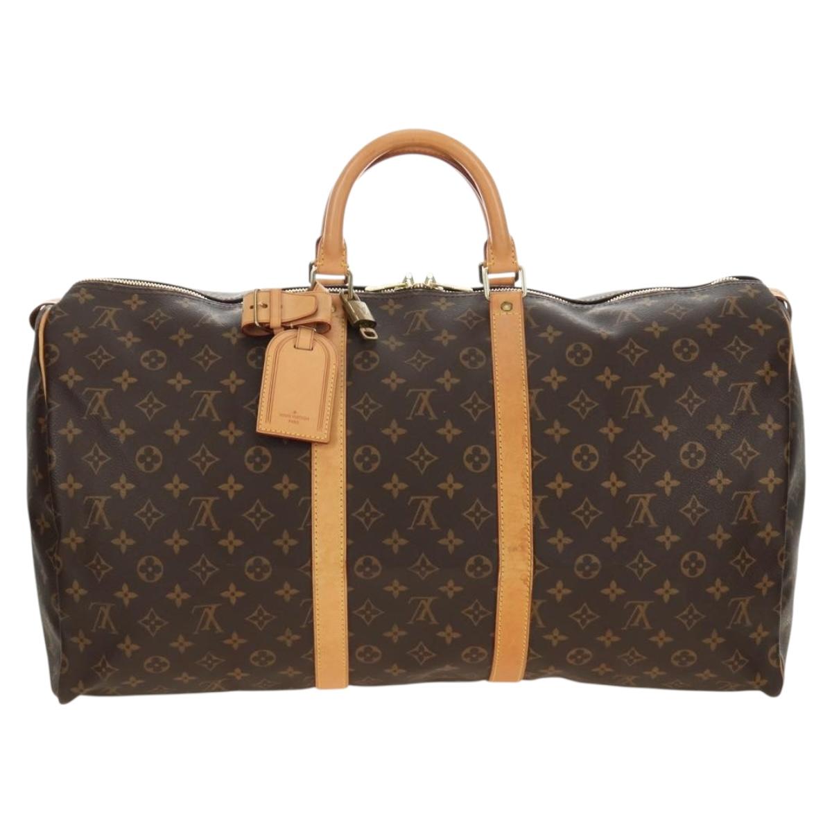 LOUIS VUITTON Monogram Keepall 55 Boston Bag M41424 LV Auth 190190V